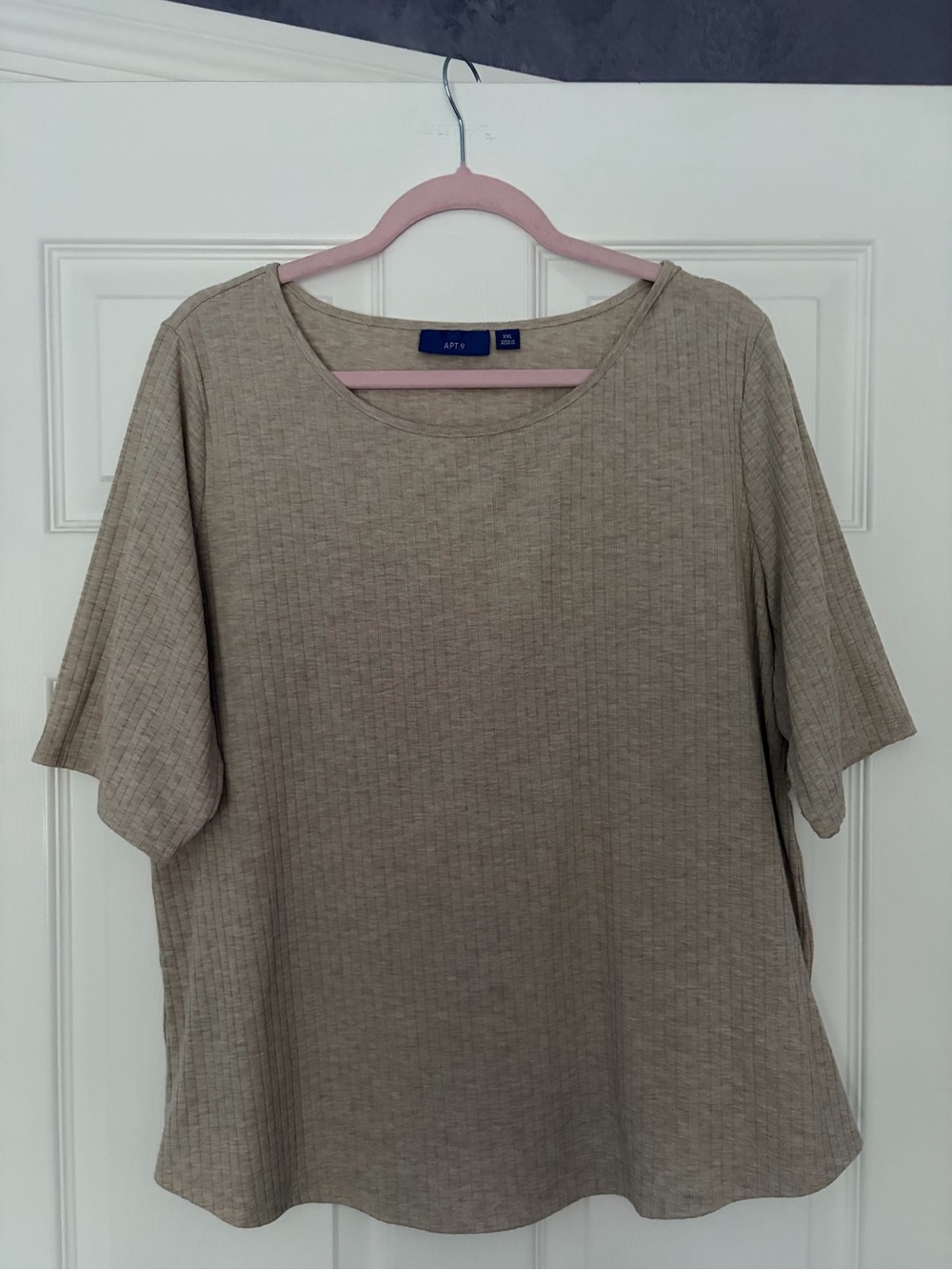 Apt. 9 Taupe Ribbed Short-Sleeve Women's Tee